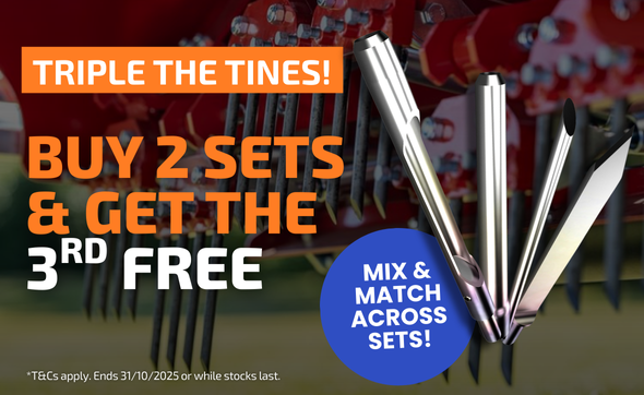 Buy 2 sets of Redexim tines and get the 3rd FREE