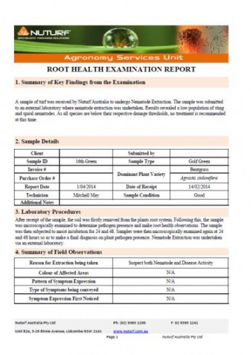 Root Health Analysis